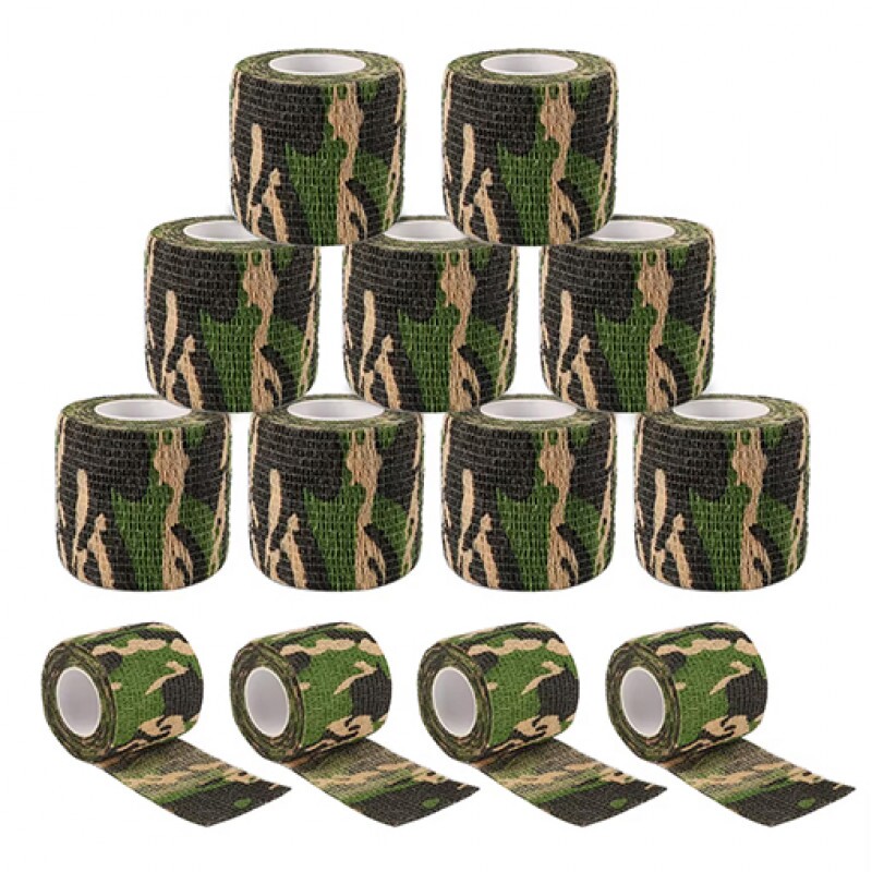 bandagem adesiva Ref: CAMUFLADA VERDE  ( PACK 12 UNIDADES )