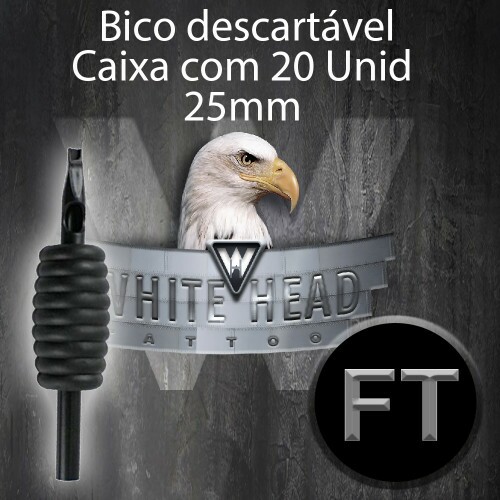 Biqueira Descartavel WHITE HEAD, Cx 20 uni ref: 13FT (25mm)