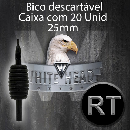 Biqueira Descartavel WHITE HEAD, Cx 20 uni ref: 7RT (25mm)