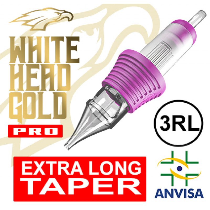 CARTUCHO COM AGULHA WHITE HEAD GOLD 0,20mm Ref.03RL-06 Anvisa 82255219006 - PRO 