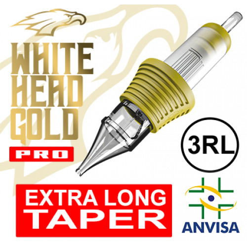 CARTUCHO COM AGULHA WHITE HEAD GOLD Ref.03RL  PRO  (FINE LINE)