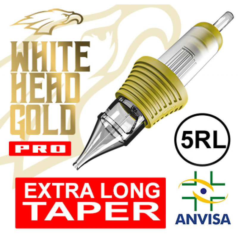 CARTUCHO COM AGULHA WHITE HEAD GOLD  Ref.05RL  Anvisa 82255219006 - PRO  (FINE LINE) 