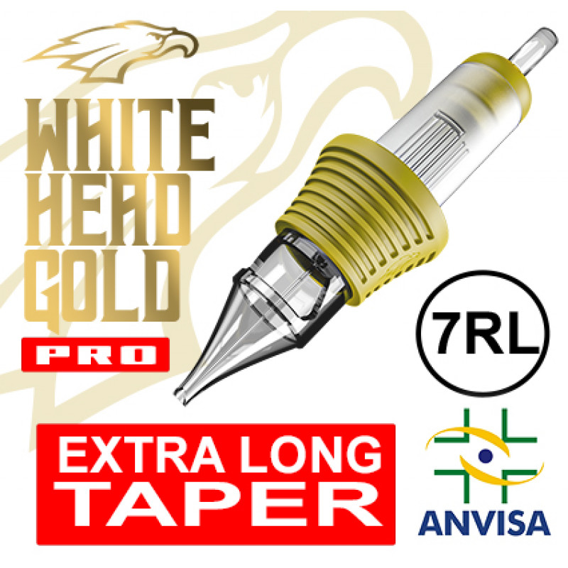CARTUCHO COM AGULHA WHITE HEAD GOLD  Ref.07RL  Anvisa 82255219006 - PRO  (FINE LINE)