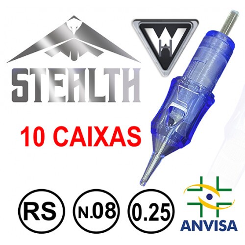 CARTUCHO COM AGULHA STEALTH 0,25mm REF. 09RS-08 (10 CAIXAS) CARTUCHO COM AGULHA STEALTH 0,25mm REF. 09RS-08 (10 CAIXAS)