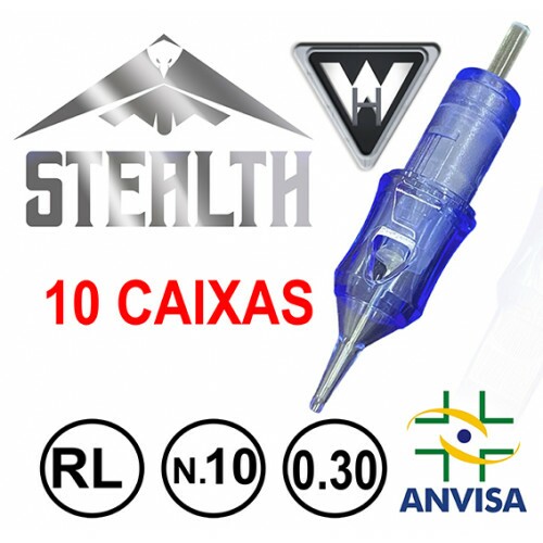 CARTUCHO COM AGULHA STEALTH 0,25mm REF. 11RL-10 (10 CAIXAS) CARTUCHO COM AGULHA STEALTH 0,25mm REF. 11RL-10 (10 CAIXAS)
