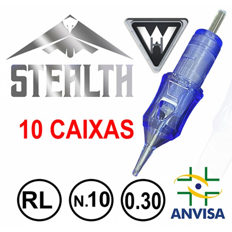 CARTUCHO COM AGULHA STEALTH 0,25mm REF. 03RL-10 (10 CAIXAS) CARTUCHO COM AGULHA STEALTH 0,25mm REF. 03RL-10 (10 CAIXAS)