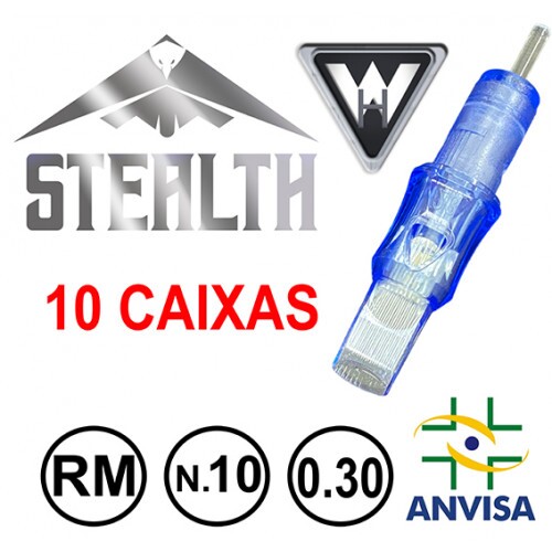 CARTUCHO COM AGULHA STEALTH 0,25mm REF. 35RM-10 (10 CAIXAS) CARTUCHO COM AGULHA STEALTH 0,25mm REF. 35RM-10 (10 CAIXAS)
