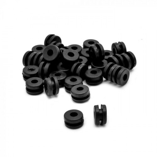 Gromets de borracha, cor preto, pacote com 100 unidades Ref.406-BLACK