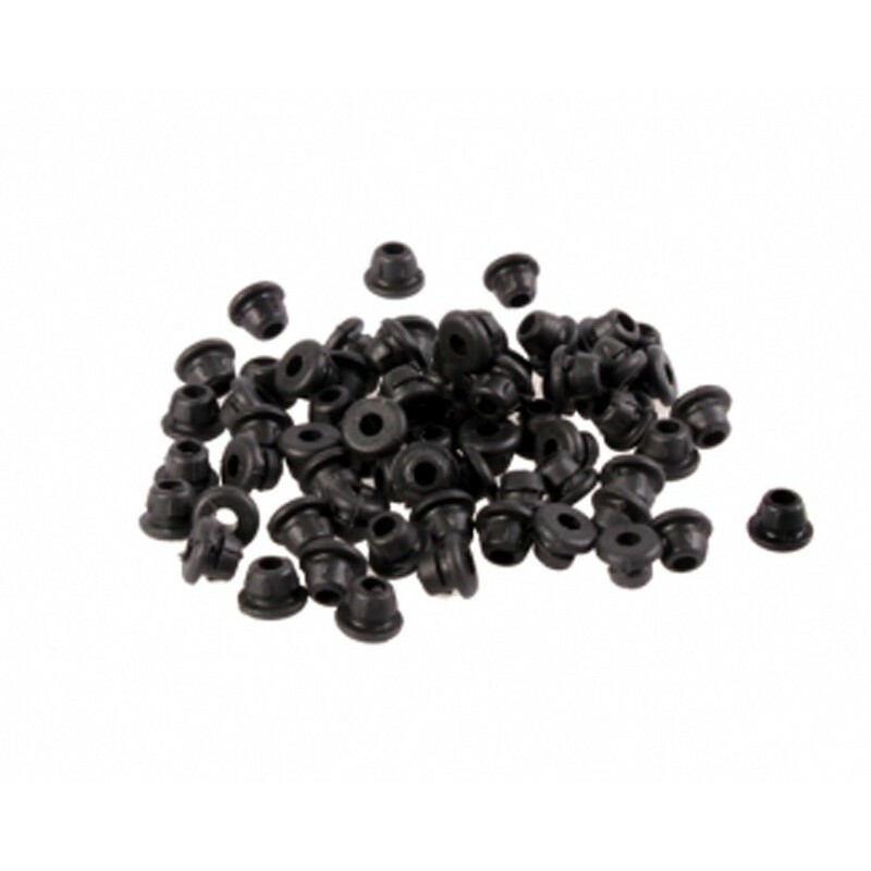 Gromets de borracha, cor preto, pacote com 100 unidades Ref.5072-PRETO