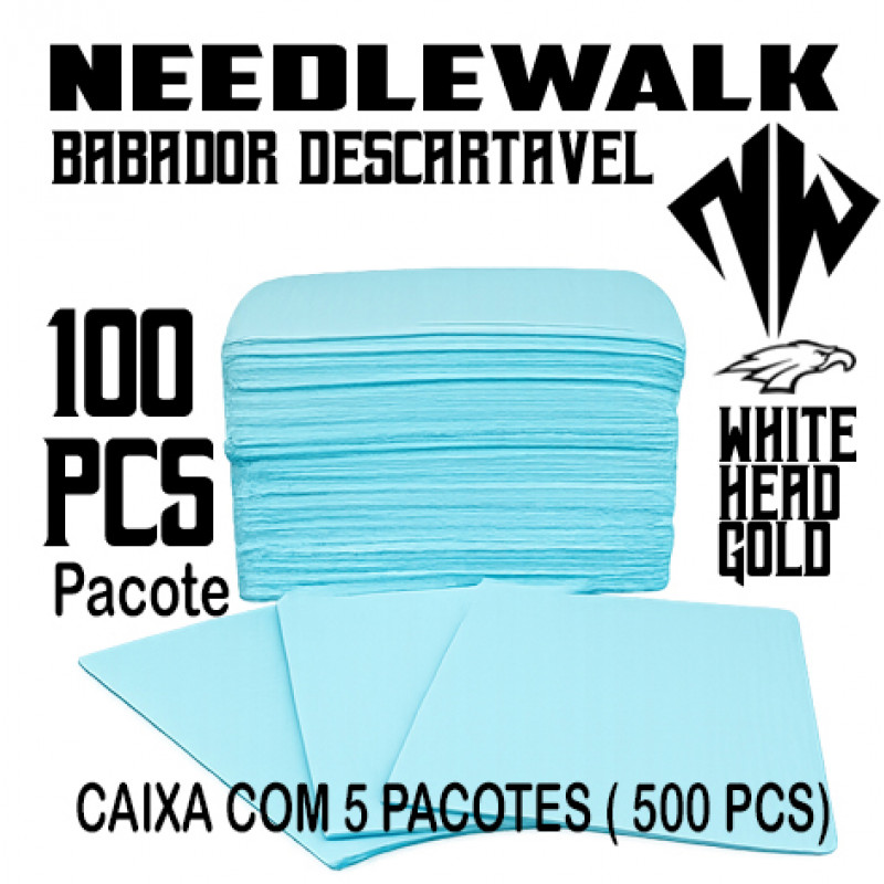 BABADOR DE PAPEL , UTILIZADO NA MESA  DE TATUAGEM AZUL CAIXA 500 UNIDADES
