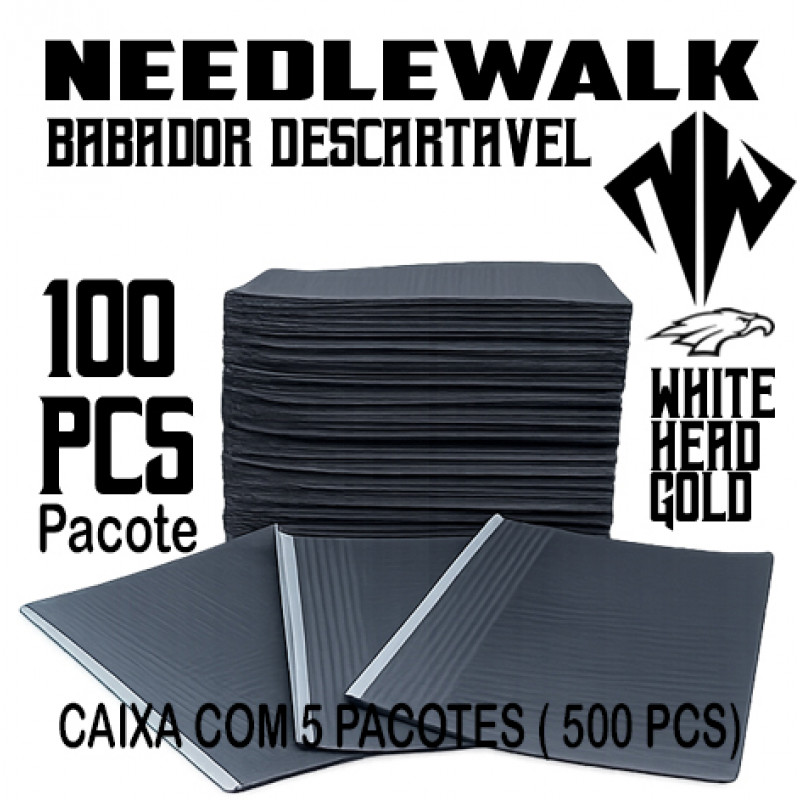 BABADOR DE PAPEL , UTILIZADO NA MESA  DE TATUAGEM PRETO CAIXA 500 UNIDADES