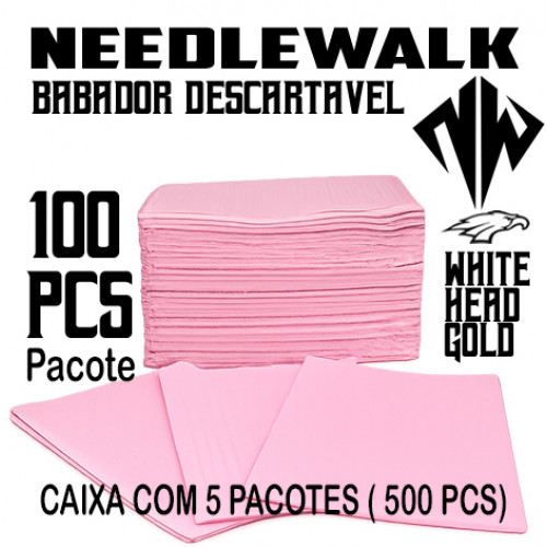 BABADOR DE PAPEL , UTILIZADO NA MESA  DE TATUAGEM ROSA CAIXA 500 UNIDADES